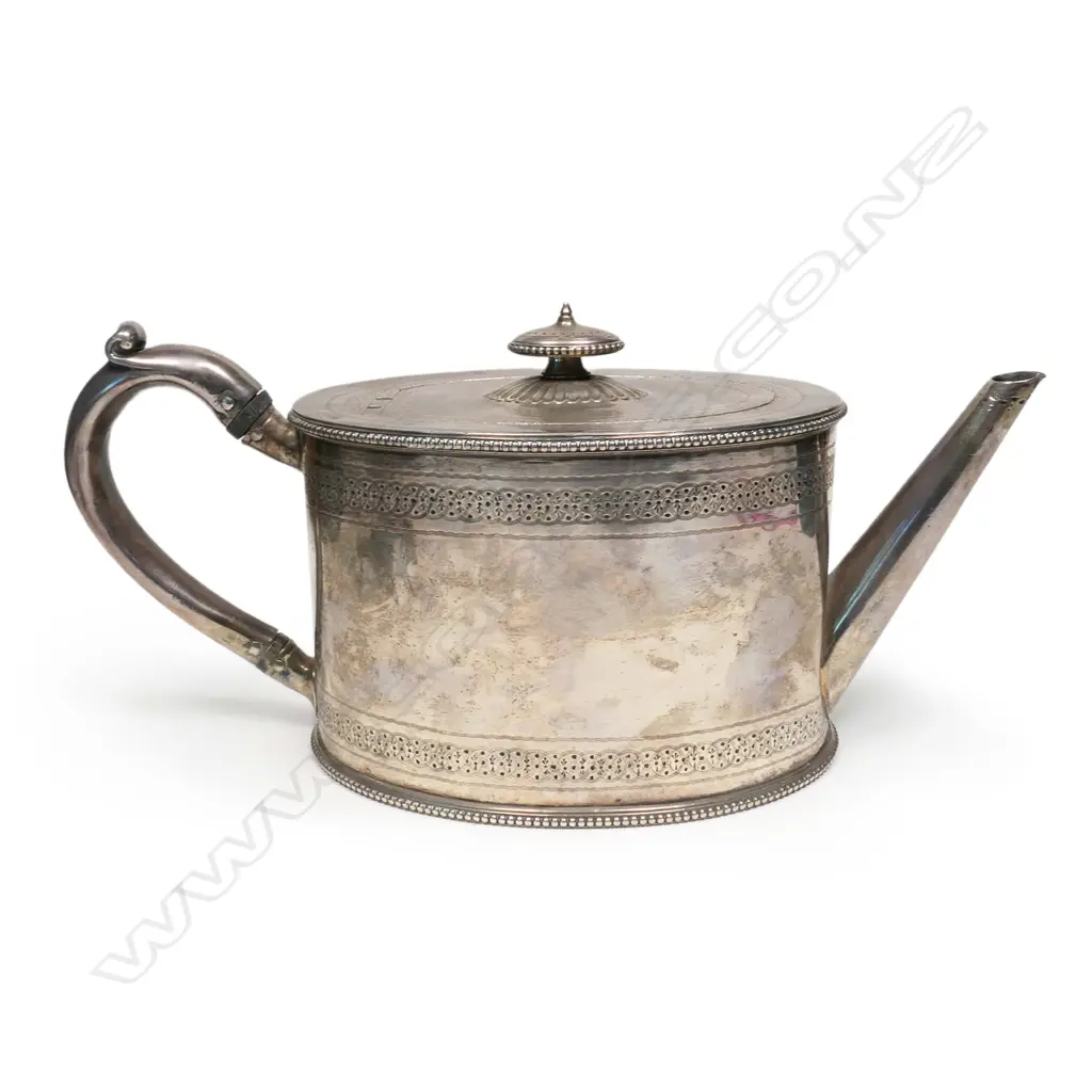 George Coates & Co. retailer stamped Victorian silver teapot, Image 1++